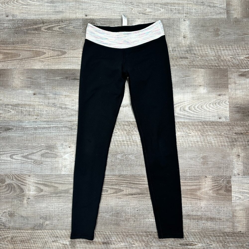 Ivivva by Lululemon Athletica Reversible Black/Multicolor Full Length Legging 14